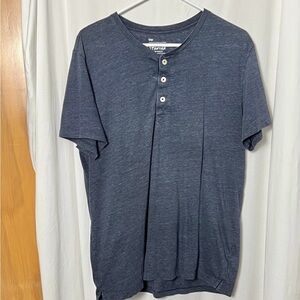 Gap Men's Navy The Stanyan Tri-Blend Henley Shirt Size Large